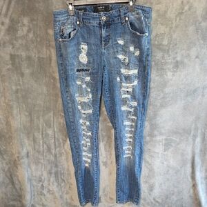 Torrid Distressed Blue Skinny Jeans